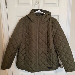 Lands' End Quilted Puffer Jacket - Olive